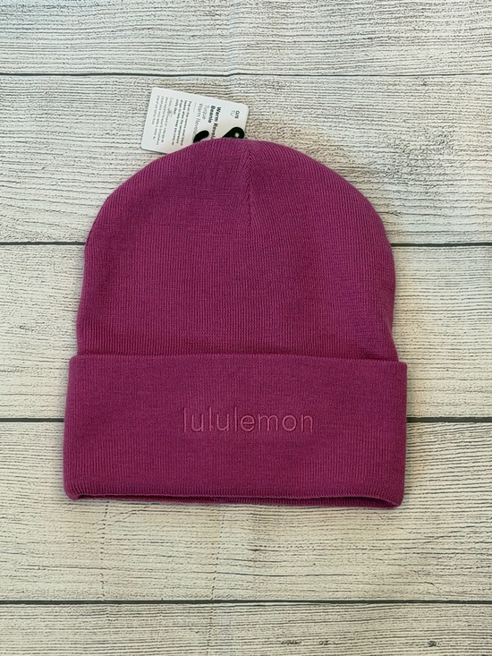 NWT Lululemon Warm Revelation Beanie Wordmark Logo Pow Pink Tone Wool Blend main image 4